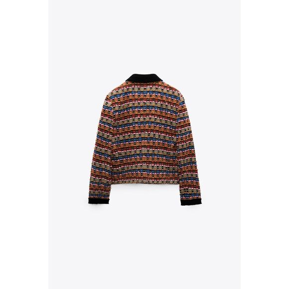 Multicolored Zara Chanel-Like Textured Button Down Cardigan Jacket (NWT) - Picture 9 of 10
